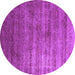 Round Oriental Purple Industrial Rug, urb1574pur