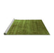 Sideview of Machine Washable Oriental Green Industrial Area Rugs, wshurb1574grn