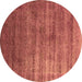 Round Oriental Brown Industrial Rug, urb1574brn