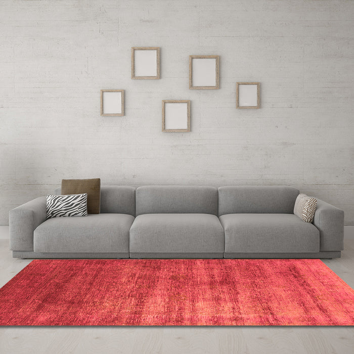Machine Washable Oriental Orange Industrial Area Rugs in a Living Room, wshurb1574org