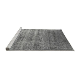 Sideview of Machine Washable Oriental Gray Industrial Rug, wshurb1574gry