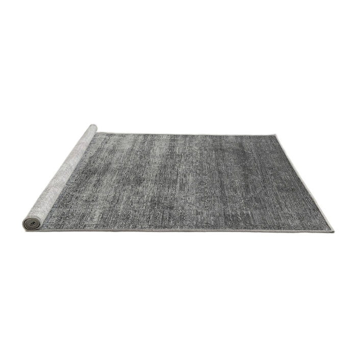 Sideview of Machine Washable Oriental Gray Industrial Rug, wshurb1574gry