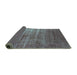 Sideview of Oriental Turquoise Industrial Rug, urb1574turq