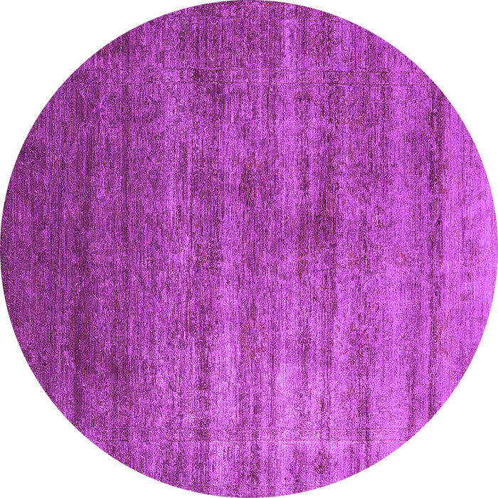 Round Machine Washable Oriental Purple Industrial Area Rugs, wshurb1574pur