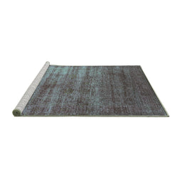 Sideview of Machine Washable Oriental Turquoise Industrial Area Rugs, wshurb1574turq