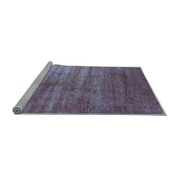 Sideview of Machine Washable Oriental Light Blue Industrial Rug, wshurb1574lblu