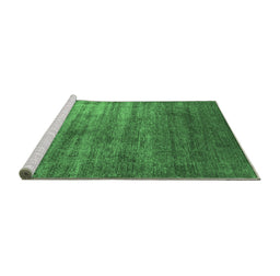 Sideview of Machine Washable Oriental Emerald Green Industrial Area Rugs, wshurb1574emgrn