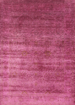 Machine Washable Industrial Modern Neon Hot Pink Rug, wshurb1574