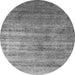 Round Oriental Gray Industrial Rug, urb1574gry