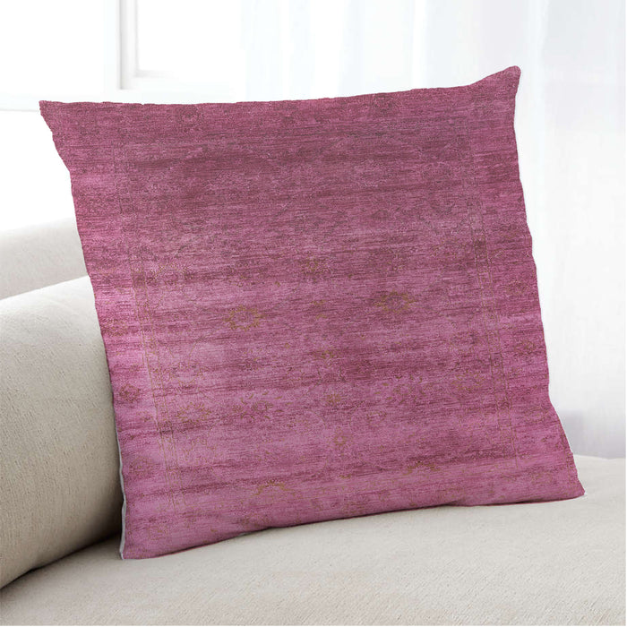 Lifestyle Image of Mid-Century Modern Urban Square Neon Hot Pink Throw Pillow, 18 inch by 18 inch, pwurb1574