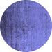 Round Oriental Blue Industrial Rug, urb1575blu