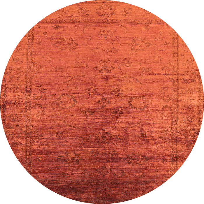 Round Oriental Orange Industrial Rug, urb1575org