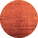 Round Oriental Orange Industrial Rug, urb1575org