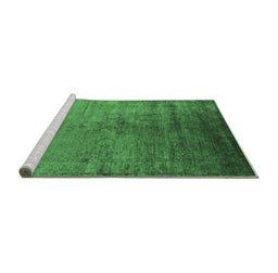 Sideview of Machine Washable Oriental Emerald Green Industrial Area Rugs, wshurb1575emgrn
