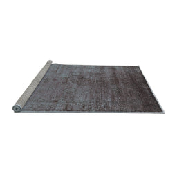 Sideview of Machine Washable Oriental Light Blue Industrial Rug, wshurb1575lblu