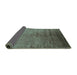 Sideview of Oriental Turquoise Industrial Rug, urb1575turq