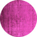 Round Oriental Pink Industrial Rug, urb1575pnk