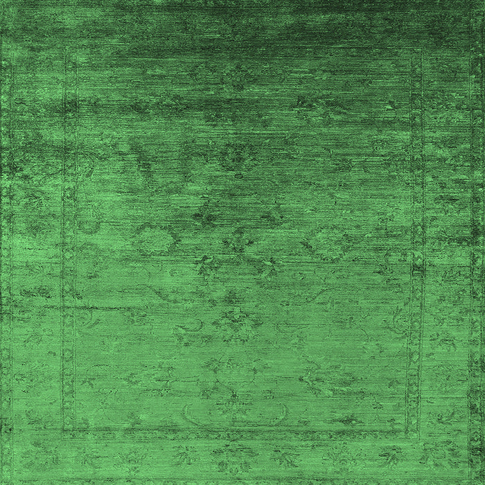 Square Oriental Emerald Green Industrial Rug, urb1575emgrn