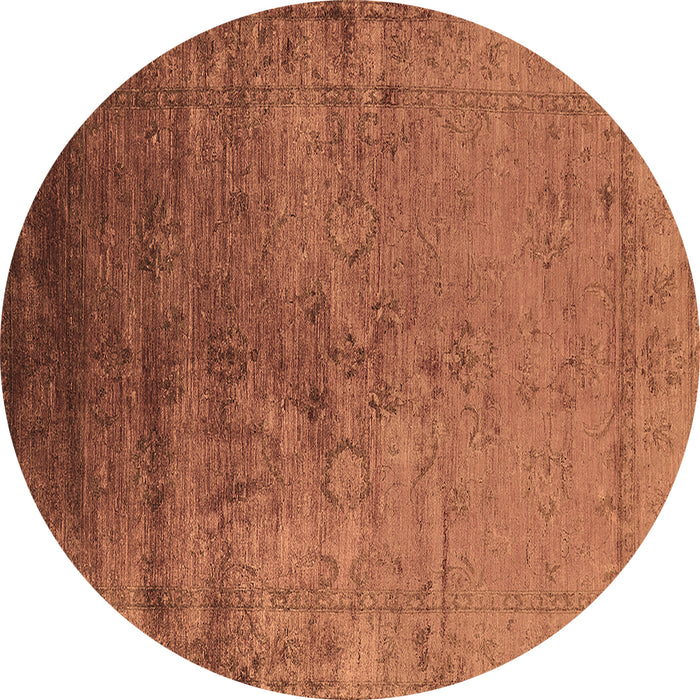 Round Machine Washable Oriental Brown Industrial Rug, wshurb1575brn
