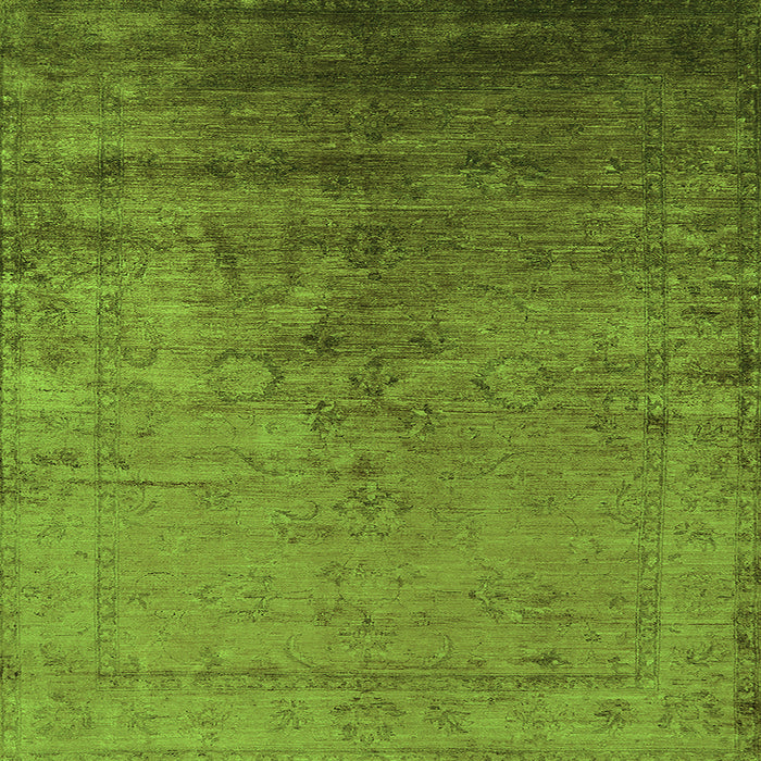 Square Oriental Green Industrial Rug, urb1575grn