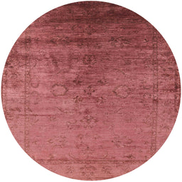 Round Machine Washable Industrial Modern Red Rug, wshurb1575