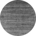 Round Oriental Gray Industrial Rug, urb1576gry