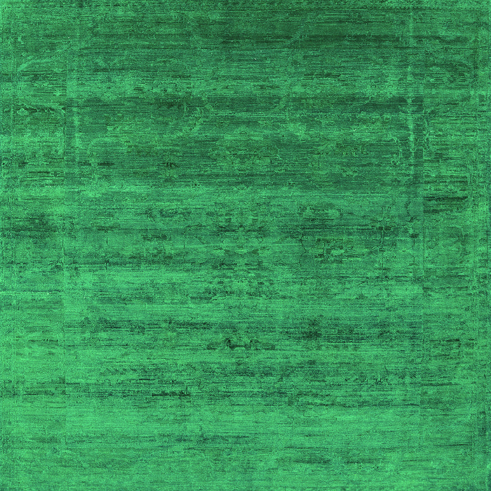 Square Machine Washable Oriental Green Industrial Area Rugs, wshurb1576grn