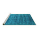 Sideview of Machine Washable Oriental Turquoise Industrial Area Rugs, wshurb1576turq