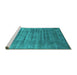 Sideview of Machine Washable Oriental Turquoise Industrial Area Rugs, wshurb1577turq