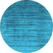 Round Oriental Light Blue Industrial Rug, urb1577lblu