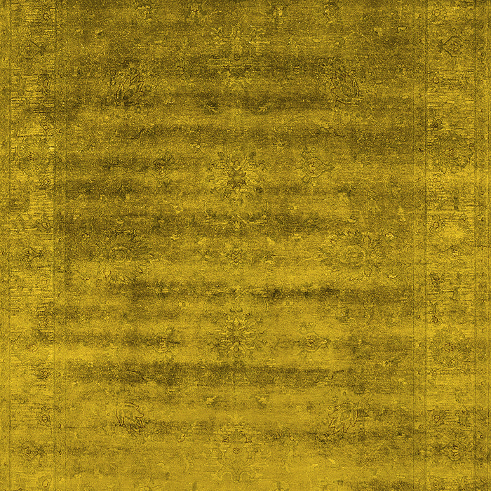 Machine Washable Oriental Yellow Industrial Rug, wshurb1577yw