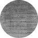 Round Machine Washable Oriental Gray Industrial Rug, wshurb1577gry