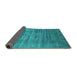 Sideview of Oriental Turquoise Industrial Rug, urb1577turq