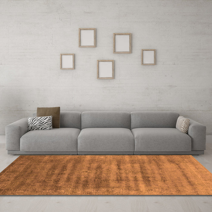 Machine Washable Oriental Orange Industrial Area Rugs in a Living Room, wshurb1577org