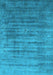 Machine Washable Oriental Light Blue Industrial Rug, wshurb1577lblu