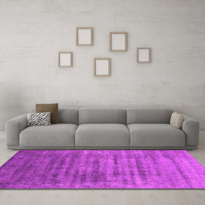 Machine Washable Oriental Pink Industrial Rug in a Living Room, wshurb1577pnk
