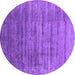 Round Oriental Purple Industrial Rug, urb1577pur