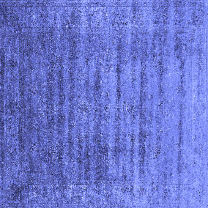 Square Oriental Blue Industrial Rug, urb1577blu