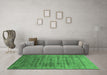 Machine Washable Oriental Emerald Green Industrial Area Rugs in a Living Room,, wshurb1577emgrn