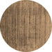 Round Oriental Brown Industrial Rug, urb1577brn