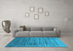 Machine Washable Oriental Light Blue Industrial Rug in a Living Room, wshurb1577lblu