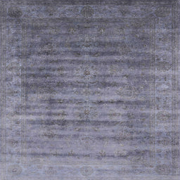 Square Mid-Century Modern Purple Oriental Rug, urb1577