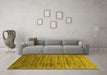 Machine Washable Oriental Yellow Industrial Rug in a Living Room, wshurb1577yw