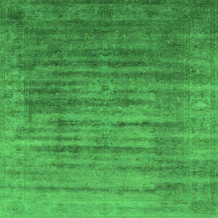 Square Oriental Green Industrial Rug, urb1577grn