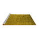 Sideview of Machine Washable Oriental Yellow Industrial Rug, wshurb1578yw