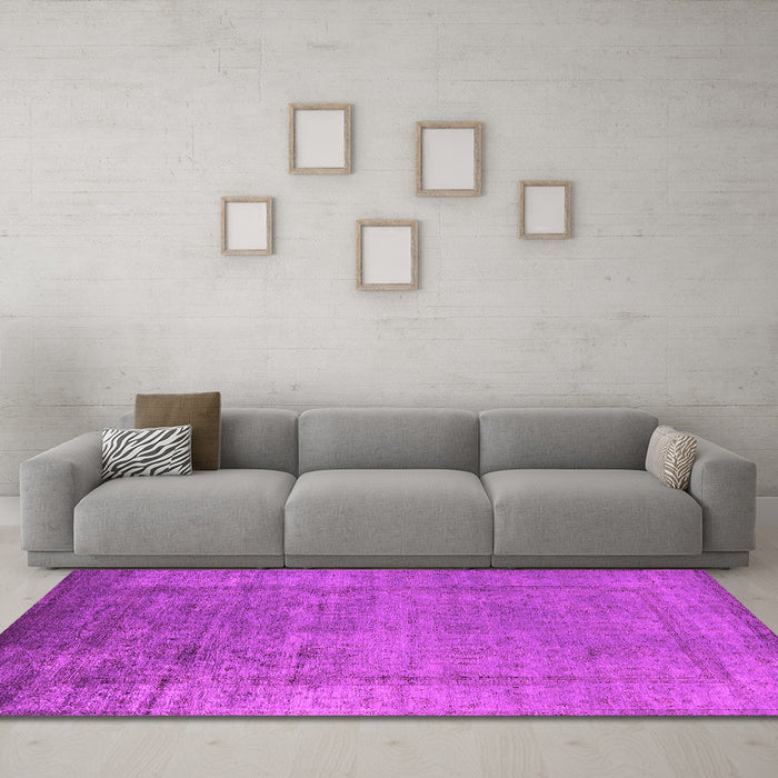 Machine Washable Oriental Pink Industrial Rug in a Living Room, wshurb1578pnk
