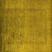 Square Machine Washable Oriental Yellow Industrial Rug, wshurb1578yw