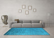 Machine Washable Oriental Light Blue Industrial Rug in a Living Room, wshurb1578lblu