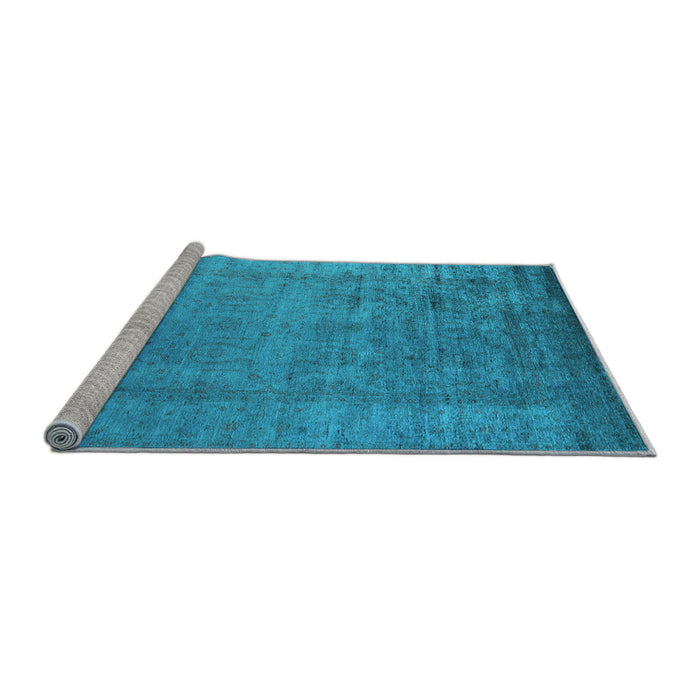 Sideview of Machine Washable Oriental Light Blue Industrial Rug, wshurb1578lblu