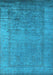 Machine Washable Oriental Light Blue Industrial Rug, wshurb1578lblu
